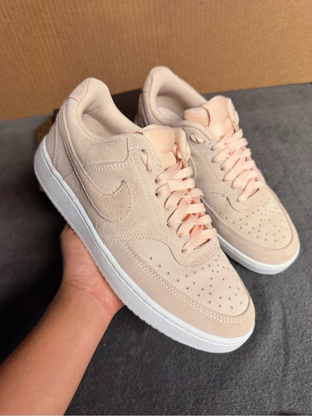 Nike Court Vision Low Suede Orange Pearl Pink White Sneakers DH0253-800
